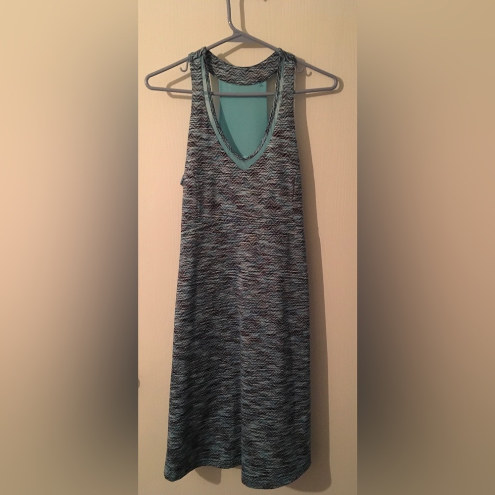 MPG Sz Small  Aqua & Black Knit Racer-Back Tank Dress
